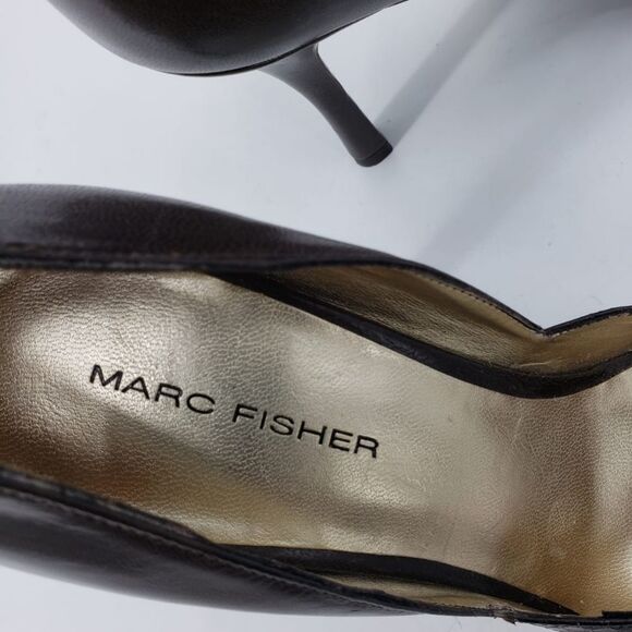 MARC FISHER women's 6 brown D'orsay pointy toe heels - Picture 3 of 10